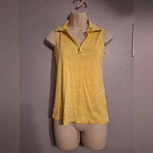 Rafaella Yellow Zip-Up Tank Top